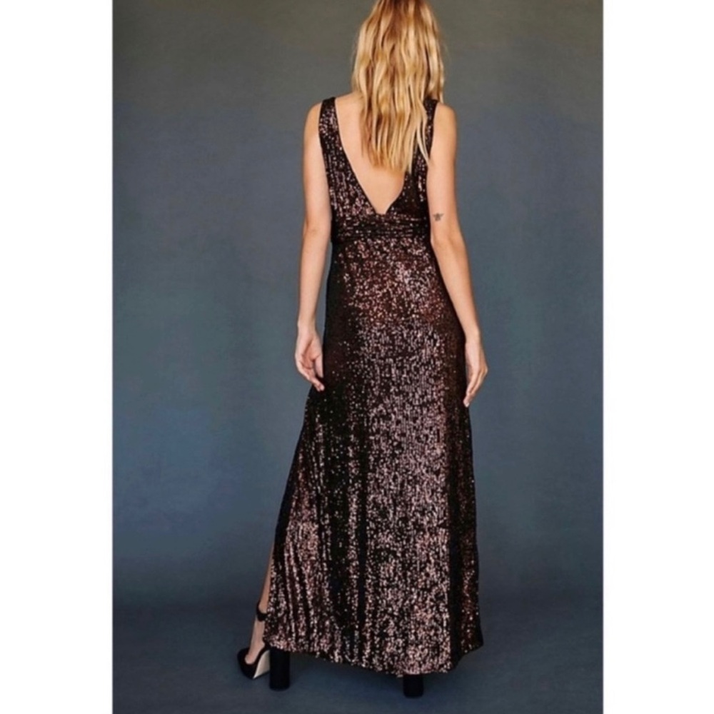 NWT Free People Cool Girl Dark Sparkle Sequin Maxi Dress Size 8 - Picture 4 of 14